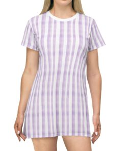 Cozy Lavender Striped Mini Dress NB26