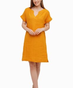 Mustard Linen Dress NB19
