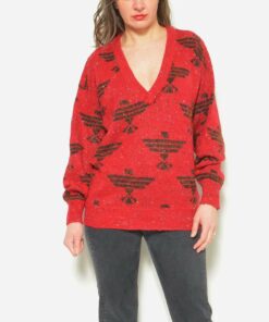 Vintage Red Wool Sweater NB34